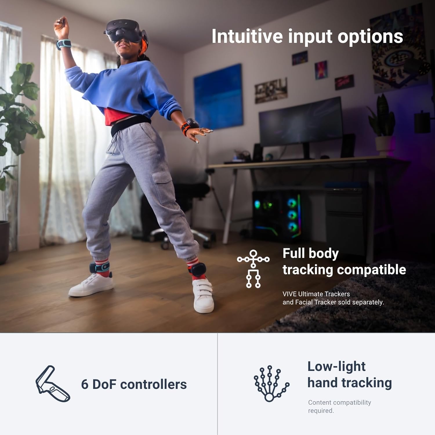 HTC Vive Focus Vision — Mixed Reality and PC VR Eye Tracking Headset + Controllers