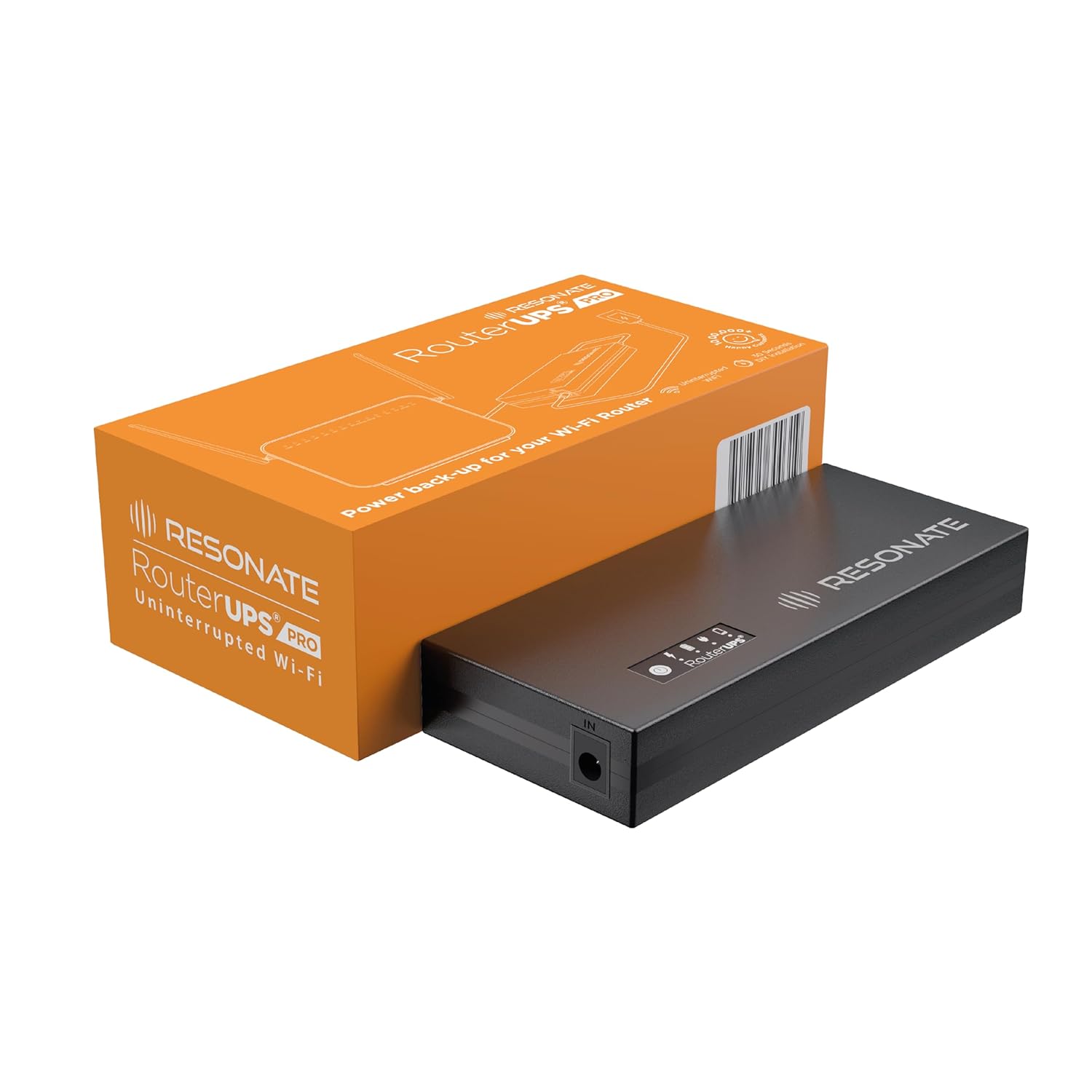 Resonate RouterUPS® Pro (100% Extra Backup) | 10400mAh Mini UPS Power Backup for 12V WiFi Router & Modem (Supports upto 3A) | Upto 8 Hrs with Multi-LED Indicator | Jio Fiber, Airtel Xstream Compatible