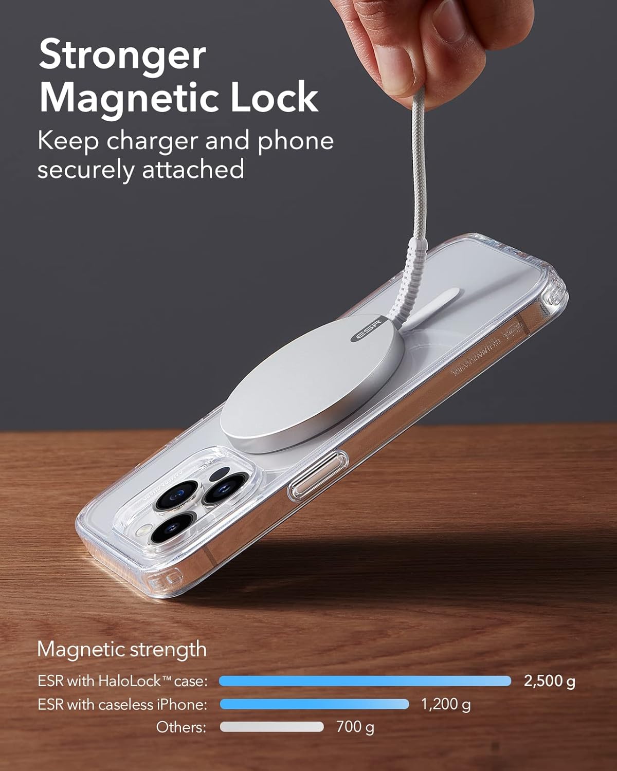 ESR Magnetic Wireless Charger, Magsafe Charger Compatible with iPhone 16/15/14/13/12 Series, AirPods 4/3/AirPods Pro, Strong Magnetic Lock, Silver