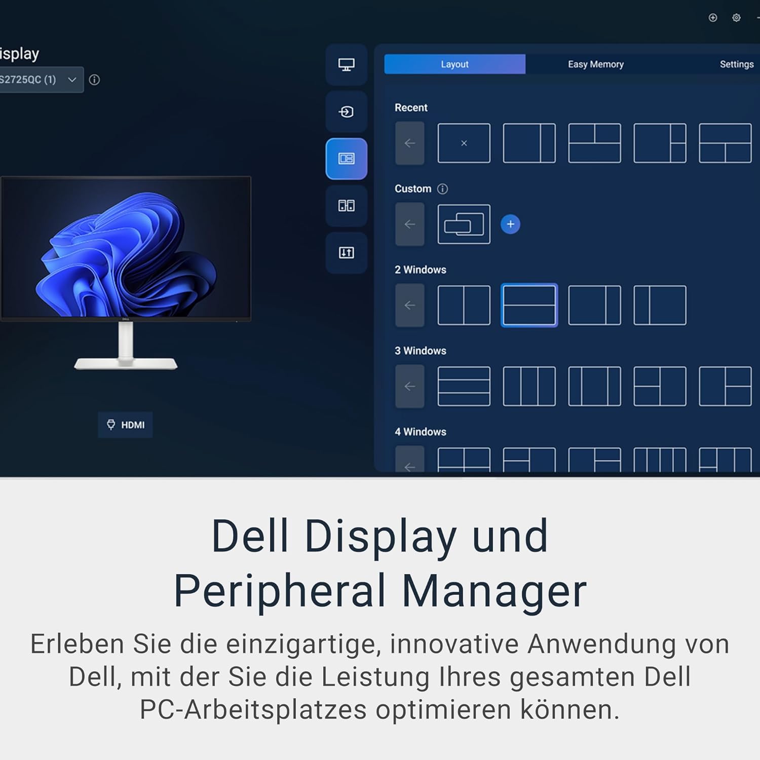 Dell S2725QS 27"/68.58 cm 4K Monitor|Titan Grey|IPS 120Hz |350 cd/m2 | 4 ms, Contrast 1,500:1| Tilt, Height, Pivot & Swivel Adjustable|Ports: 2X HDMI| 2 * 5W Speakers|99% SRGB |AMD Freesync Premium