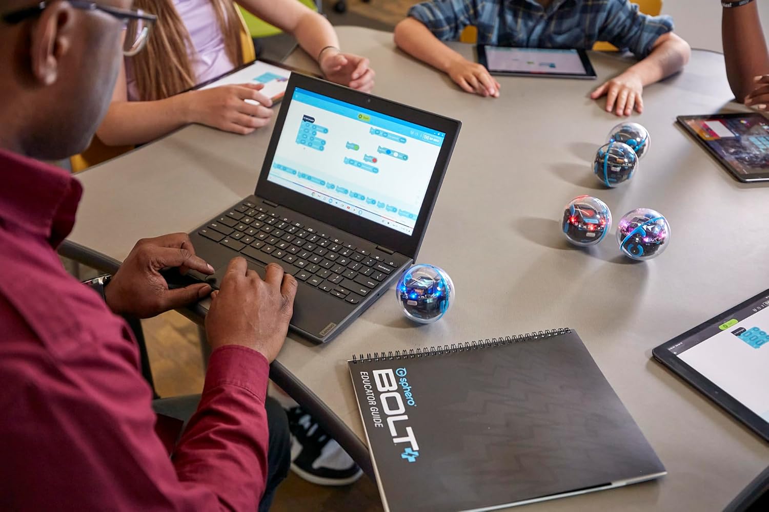 Sphero BOLT+ Power Pack: 15 Robots and Charging Case, STEM Learning and Coding Toy, Beginner to Advanced Programming - Ages 8+ - 3 Ways to Code: Draw, Blocks, Javascript - Animated LCD Screen