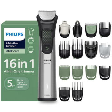 Philips India's No.1 Men's Trimmer* | Luxurious Stainless Steel Design | BeardSense Technology | All-in-One Grooming Kit- Beard, Hair, Body, Intimate | 120min runtime | IPX7 | 5yr warranty* | MG9532