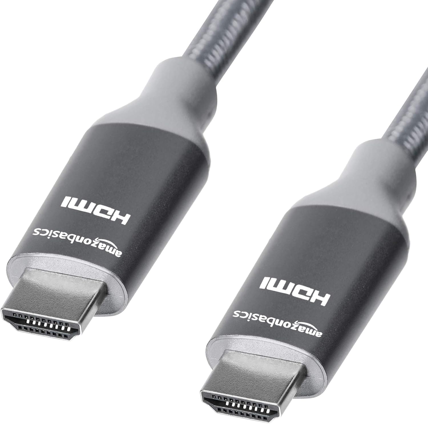 Amazon Basics 10.2 Gbps High-Speed 4K HDMI Cable with Braided Cord, 6-Foot, Dark Gray
