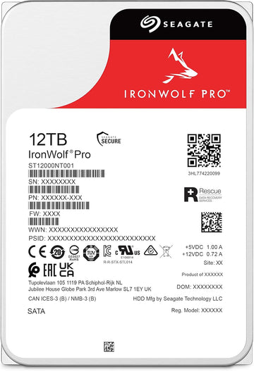 Seagate IronWolf /Ironwolf Pro, 8TB-30TB, Enterprise NAS Internal HDD –CMR 3.5 Inch, SATA 6 Gb/s, 7,200 RPM, 256 MB Cache for RAID Network Attached Storage