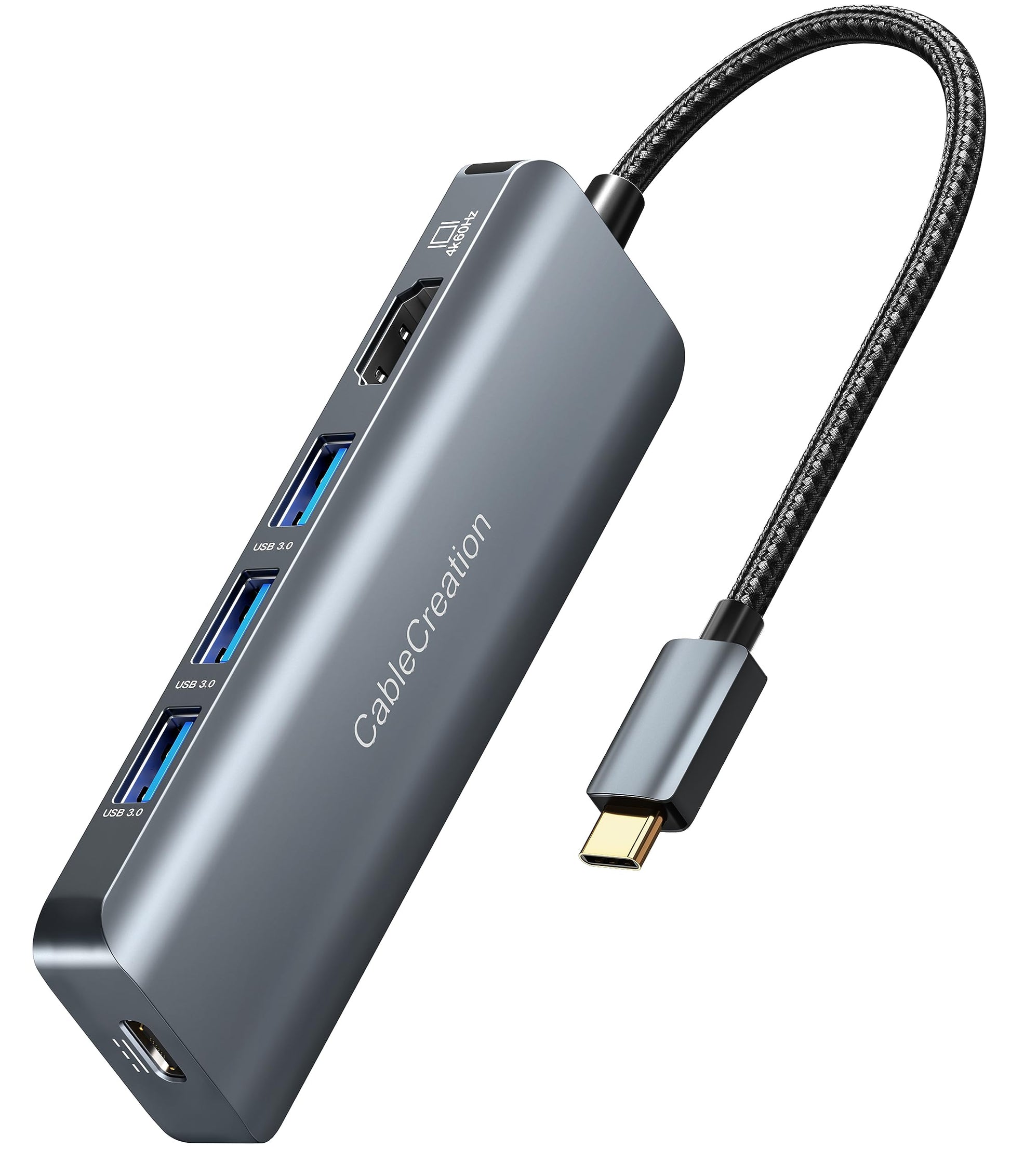 CableCreation USB C Hub Multiport Adapter, 5-in-1 USB C Adapter Aluminum Shell with 4K USB C to HDMI, Ethernet Port, 3 USB 3.0 Ports for MacBook Pro/Air 2020/2019, iPad Pro 2020, iPhone 15 Pro Max