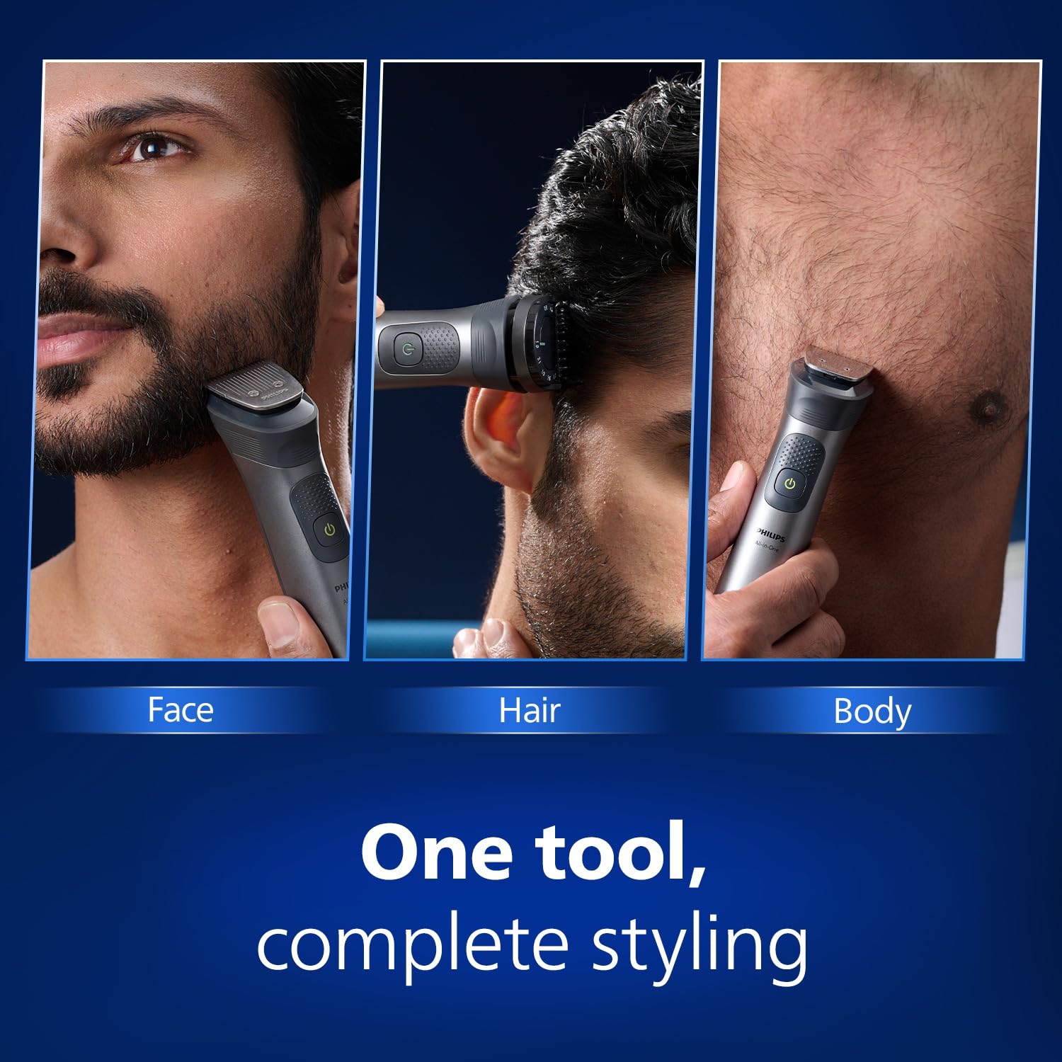 Philips India's No.1 Men's Trimmer | BeardSense Technology | 13-in-1 Trimmer | Precision Trimming | Face, Hair & Body | Nose/Ear Trimming | 2+3yrs* warranty | 120 Min Runtime, MG7922/15, Green