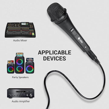 Zoook Karaoke Wired Microphone for Singing/Kids/Speaker/Party/System/Cardoid Vocal Unidirectional Dynamic Microphone with 10 Feet XLR Cable for Stage/Speech/Performance/Podium ( Black )