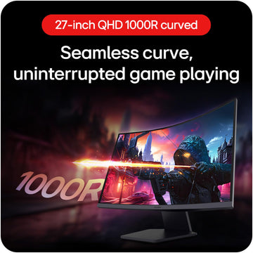 LG 27GS60QC-B Ultragear Curved Gaming Monitor, 27-Inch QHD (2560x1440), 180Hz 1ms 1000R AMD FreeSync HDR10, HDMI x 2 DisplayPort Borderless Design, Black Stabilizer DAS Crosshair FPS Counter - Black