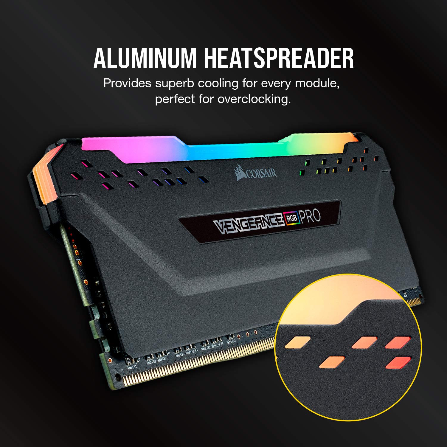 CORSAIR Vengeance RGB PRO 32GB (2x16GB) DDR4 3600 (PC4-28800) C18 AMD Optimized Memory Black