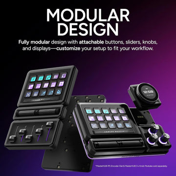 MasterHUB Creator Kit: Fully Modular Allows You to Customize with Base, 15xKeys IPS Display, 2xRoller, and 5xFader Modules - Empowering Your Workflow by Cooler Master