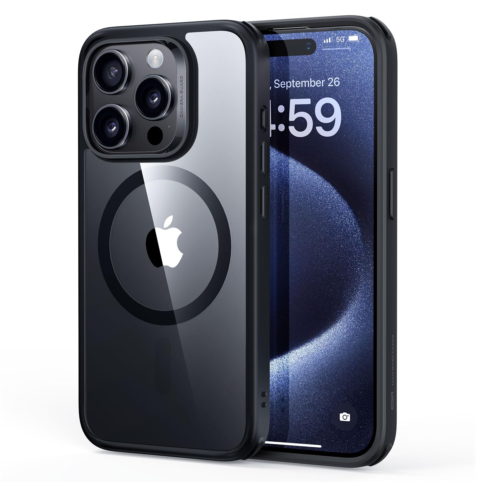 ESR For iPhone 15 Pro Max Case,Compatible With Magsafe,Military-Grade Case Protection,Yellowing Resistant,Scratch-Resistant TPU Back,Magnetic Phone Case For iPhone 15 Pro Max,Classic Series,Clear