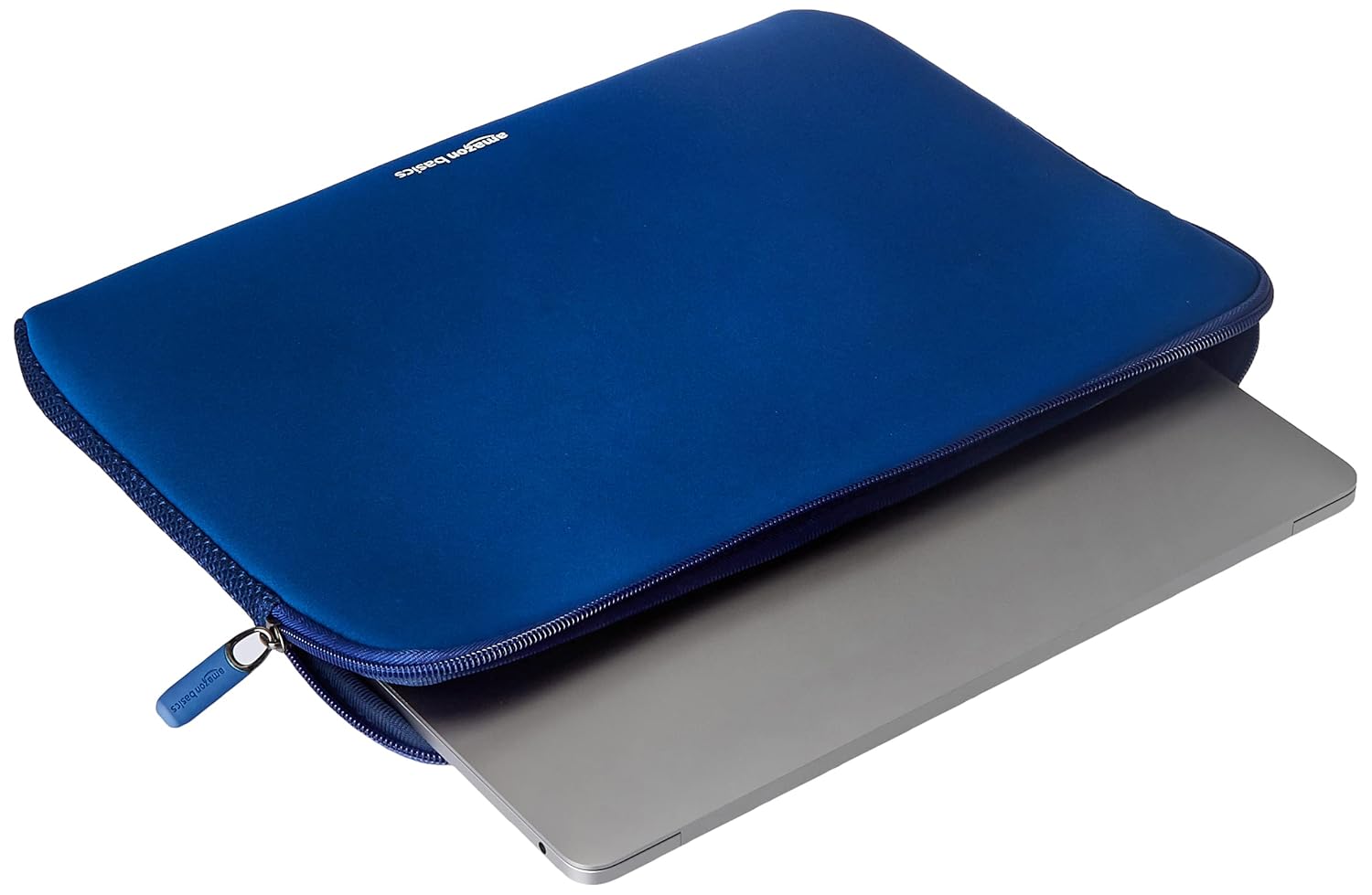 Amazon Basics Laptop Sleeve Case Cover Pouch for 13-Inch, 13.3-Inch Laptop for Men & Women | Slim Profile Neoprene, Soft Puffy Fabric Lining, 360° Protection, Smooth & Premium Zipper (Blue)