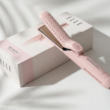 ELLE Hair Straightener Curler Ceramic Plates Airflow Technology | Ceramic-coated plates, airflow technology, fast heat-up, lightweight ergonomic design for home or travel use