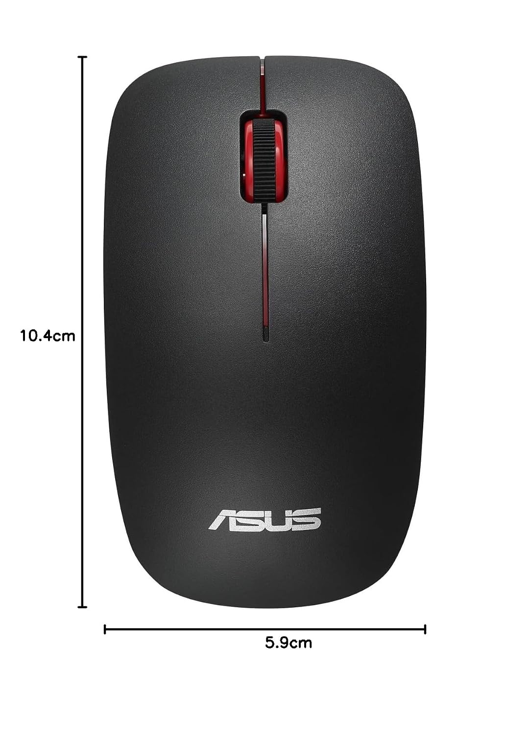ASUS WT300 Wireless Ergonomic USB Mouse, Ambidextrous Design, Up to 1600 Dpi, Compact & Lighweight Mouse,2.4GHz Nano Dongle, Up to 15 Months of Battery Life - Black