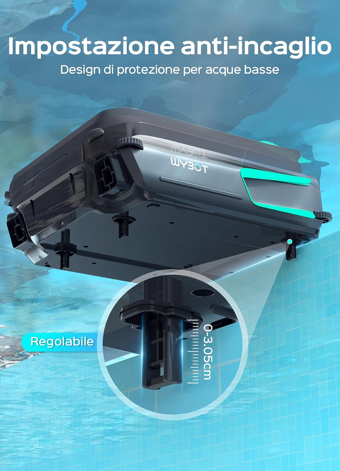 WYBOT F1 Pool Skimmer Robot with Solar & Battery, Cleans the Water Surface Automatically, Controllable via App, 24H Operation, For All Pool Types - Your Wireless Pool Robot, Olive Green