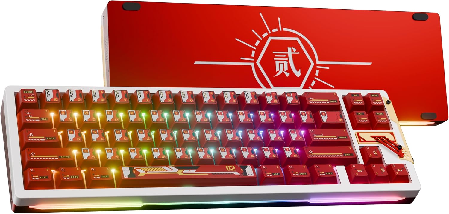 OOCTPK Chilkey Slice68 HE Gaming Keyboard: Hall Effect Aluminum Keyboard with Flux Switch, Rapid Trigger, 8K Polling, Per-Key RGB Gaming Magnetic Switch Key Board for Gaming (Red)