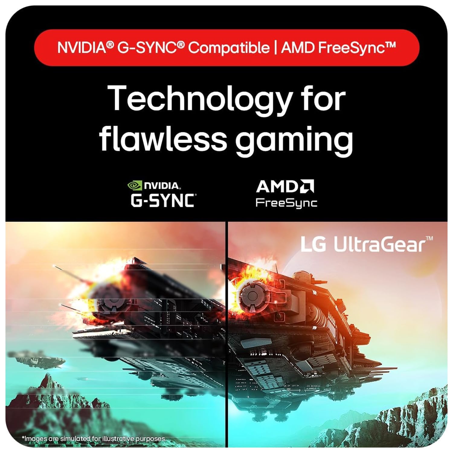 LG Ultragear 24GS65F IPS Full HD Gaming Monitor, 24 Inch, 1920 X 1080, 1ms, 180Hz, HDR 10, NVIDIA G-Sync Compatible, AMD FreeSync, Height/Pivot/Tilt Adjustable Stand, Borderless Design, DP, HDMI