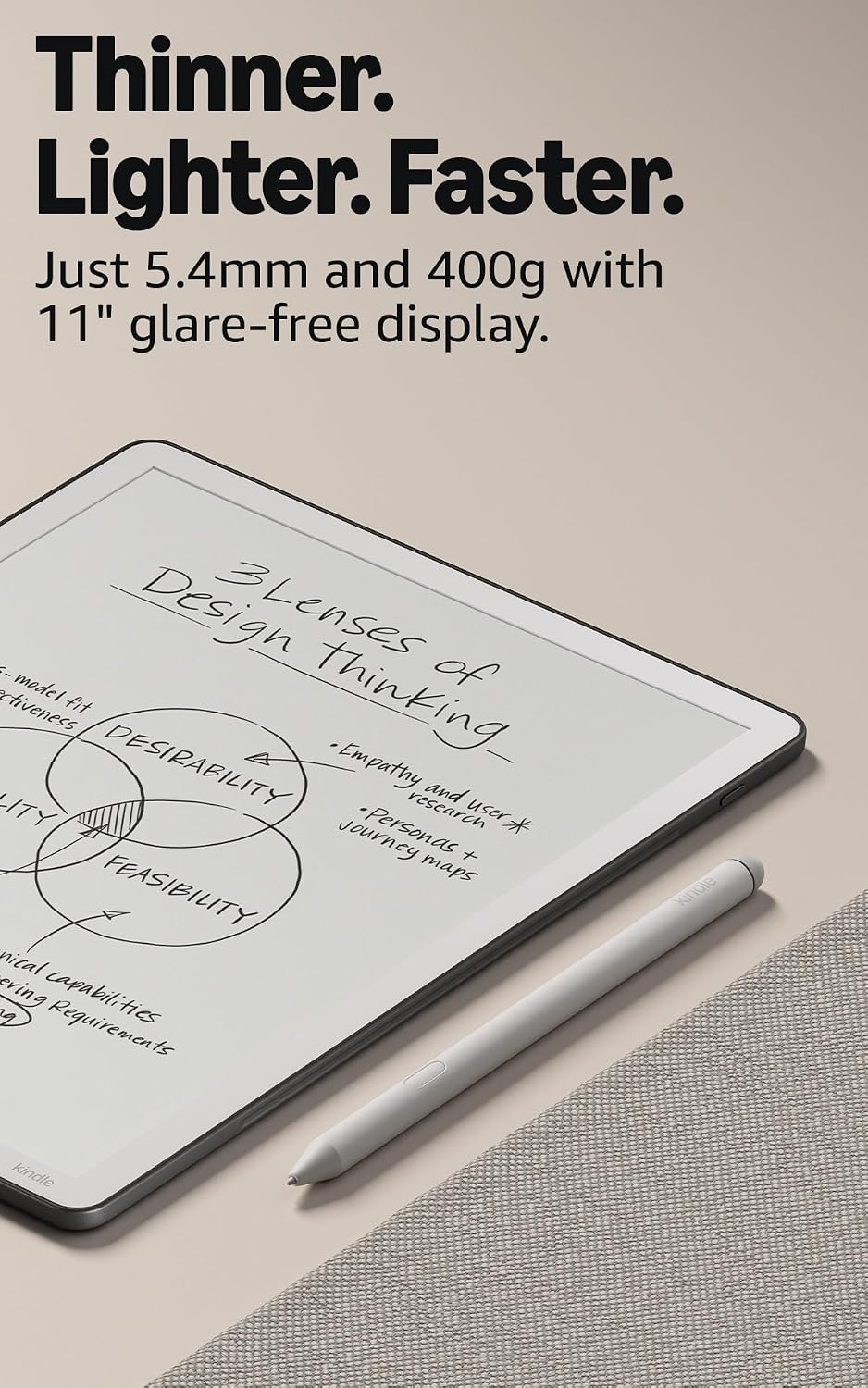 Amazon Kindle Scribe 32GB (newest model) — 11” paper-like display with front light — One notebook to replace them all — Write in notebooks, documents, and books. Includes Premium Pen - Graphite