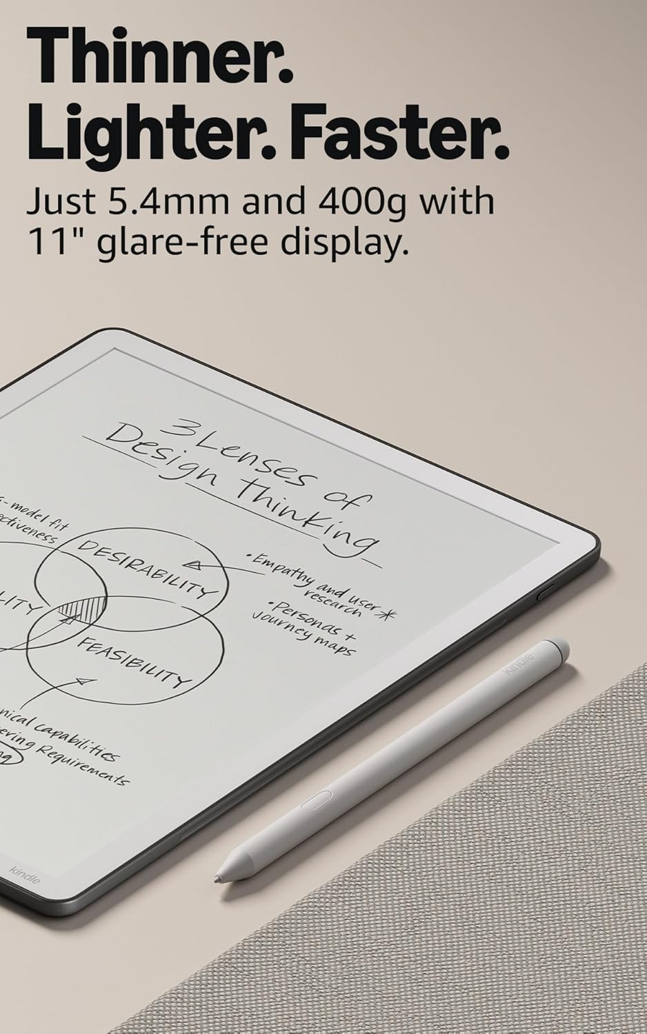 Amazon Kindle Scribe 64GB (newest model) — 11” paper-like display with front light — One notebook to replace them all — Write in notebooks, documents, and books. Includes Premium Pen - Graphite