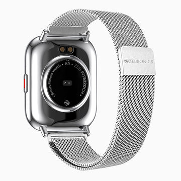 Zebronics Zeb-FIT5220CH Smart Fitness Watch, 2.5D Curved Glass 4.4cm Large Square Display, Metal Body, Dual Menu UI, 7-Day Data Storage, 8 Sports Mode, SpO2 black