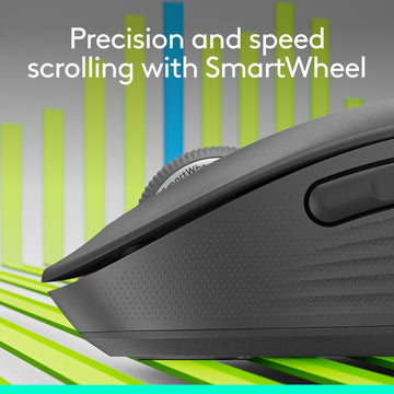 Logitech Signature M650 L Full Size Wireless Mouse - for Large Sized Hands, 2-Year Battery, Silent Clicks, Customisable Side Buttons, Bluetooth, for PC/Mac/Multi-Device/Chromebook - Graphite