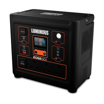 Luminous Edge Go P1200 Portable Power Station| Emergency Light, 50 mins backup on full load, Power upto 6 devices with 864Wh LiFePO4 Battery 10 Yrs Life| 1000W AC Output, 05 Years Replacement Warranty