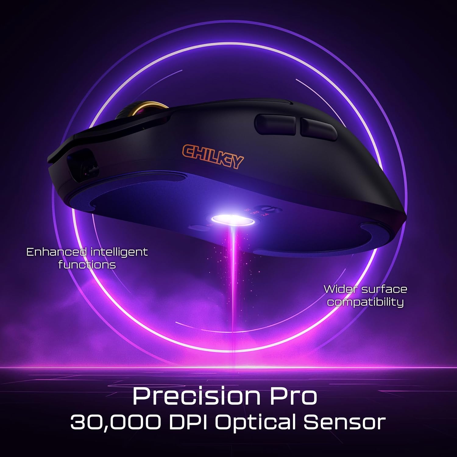 OOCTPK Wireless Mouse, Chilkey Glacier LW 8K L Gaming Mouse with LCD Screen, 8K Polling Rate, 30000 DPI Optical Tracking, 750 IPS, Bluetooth/2.4GHz/USB-C, 47g Ultra-Lightweight, 100 Million Clicks