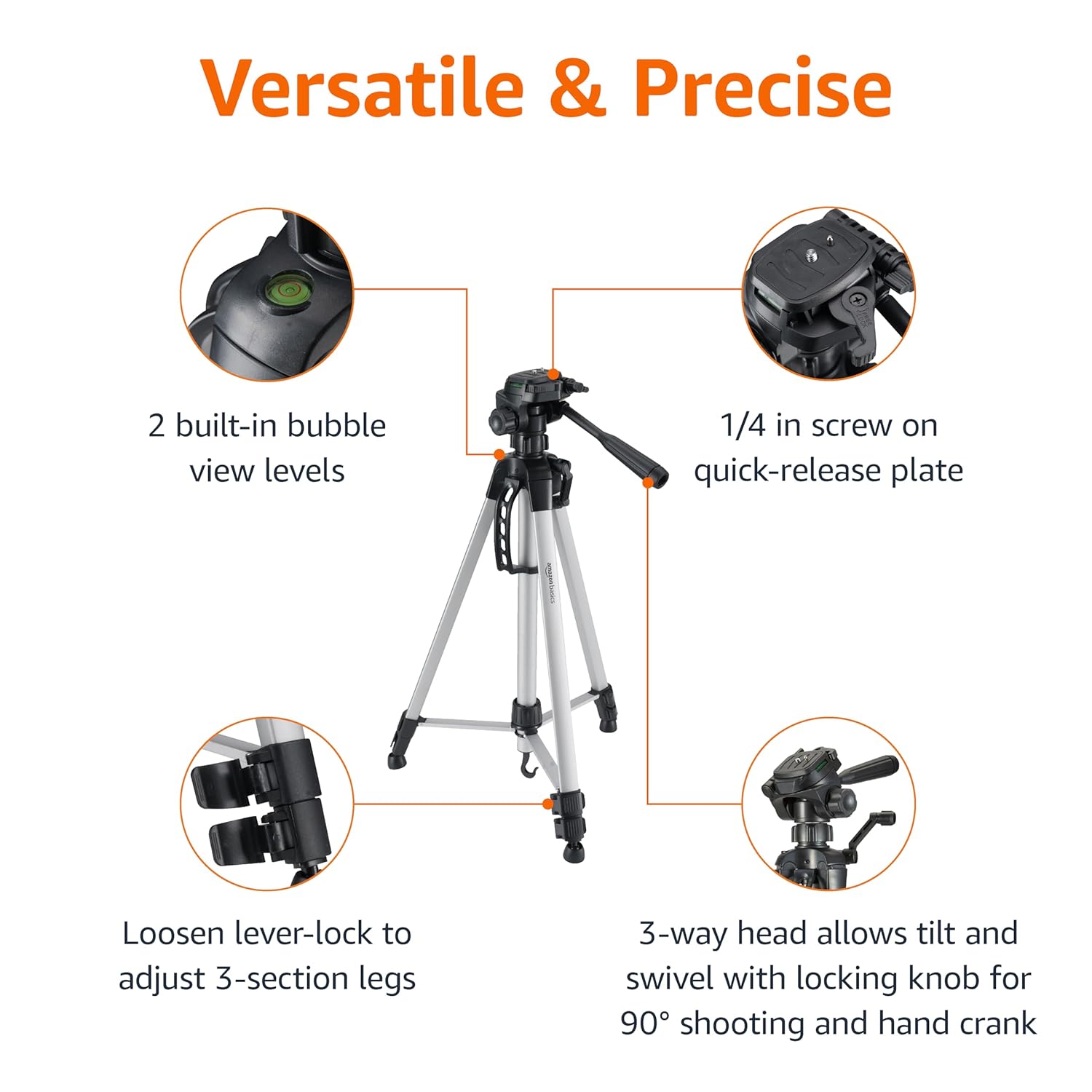 AmazonBasics 60-Inch Lightweight Tripod with Bag