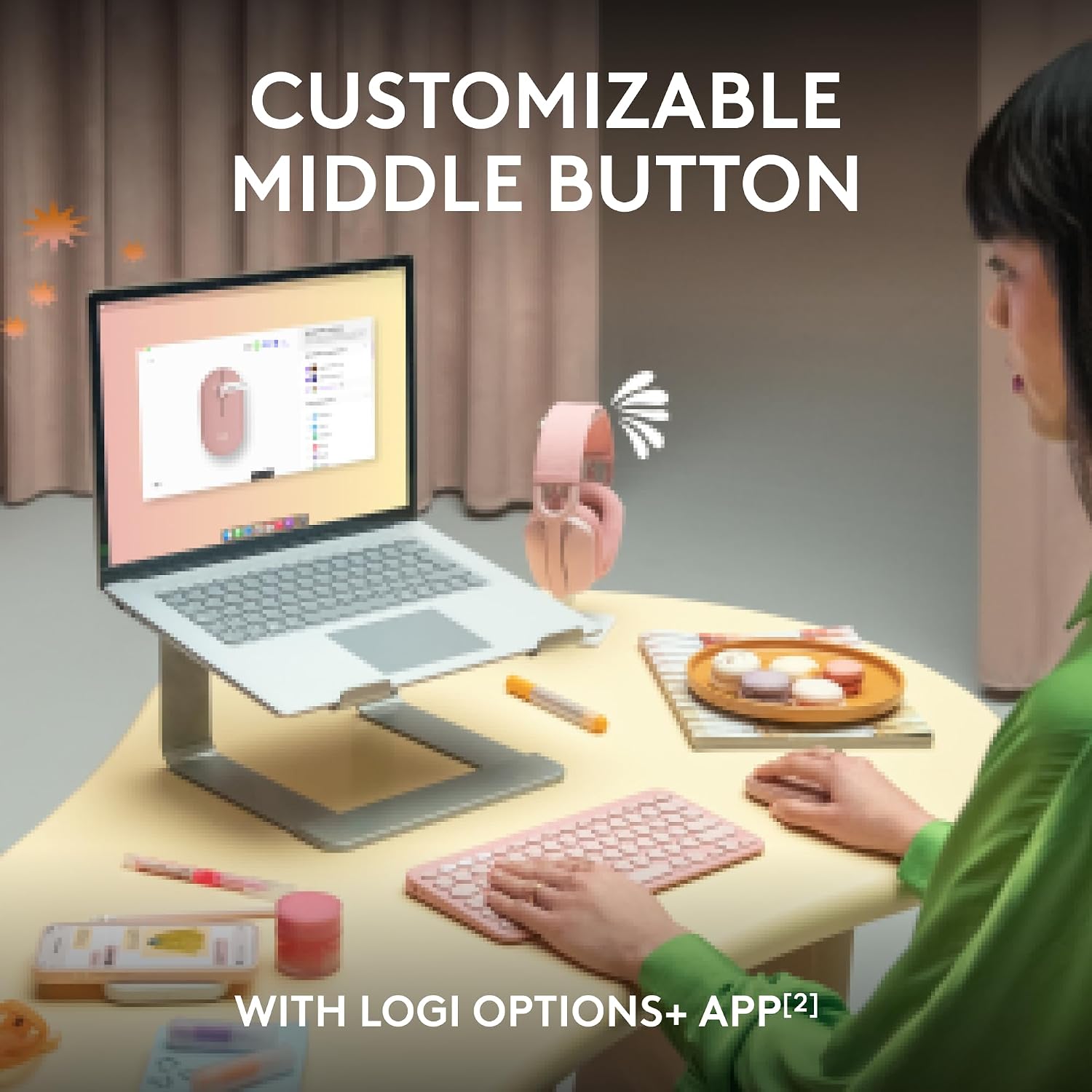 Logitech Pebble Mouse 2 M350s Slim Bluetooth Wireless Mouse, Portable, Lightweight, Customisable Button, 4000 DPI, Quiet Clicks, Easy-Switch for Windows, macOS, iPadOS, Android - Tonal Graphite