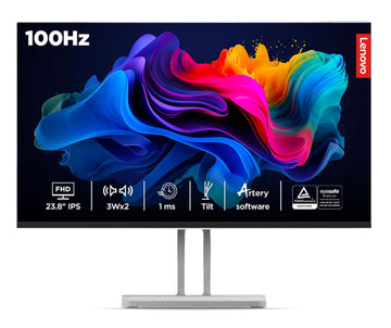 Lenovo L24i-4A, 24 inch (60.45cm), IPS, FHD 1920x1080, 100Hz, Cloud Grey, 1ms, FreeSync, 99% sRGB, 3Wx2 Speakers, HDMI 1.4, VGA, Tilt, Smart Display Customization Artery Monitor