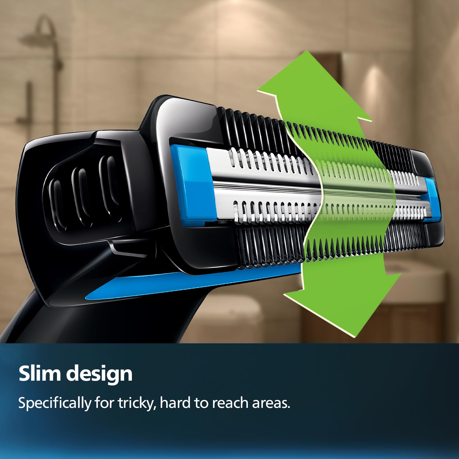 Philips Showerproof Body & Balls Trimmer for Men Private Parts | Bi-directional Trimming| Skin Safe Intimate Grooming | Skin Protection System | 2yrs Warranty | India's #1 Men's Trimmer* | BG1025