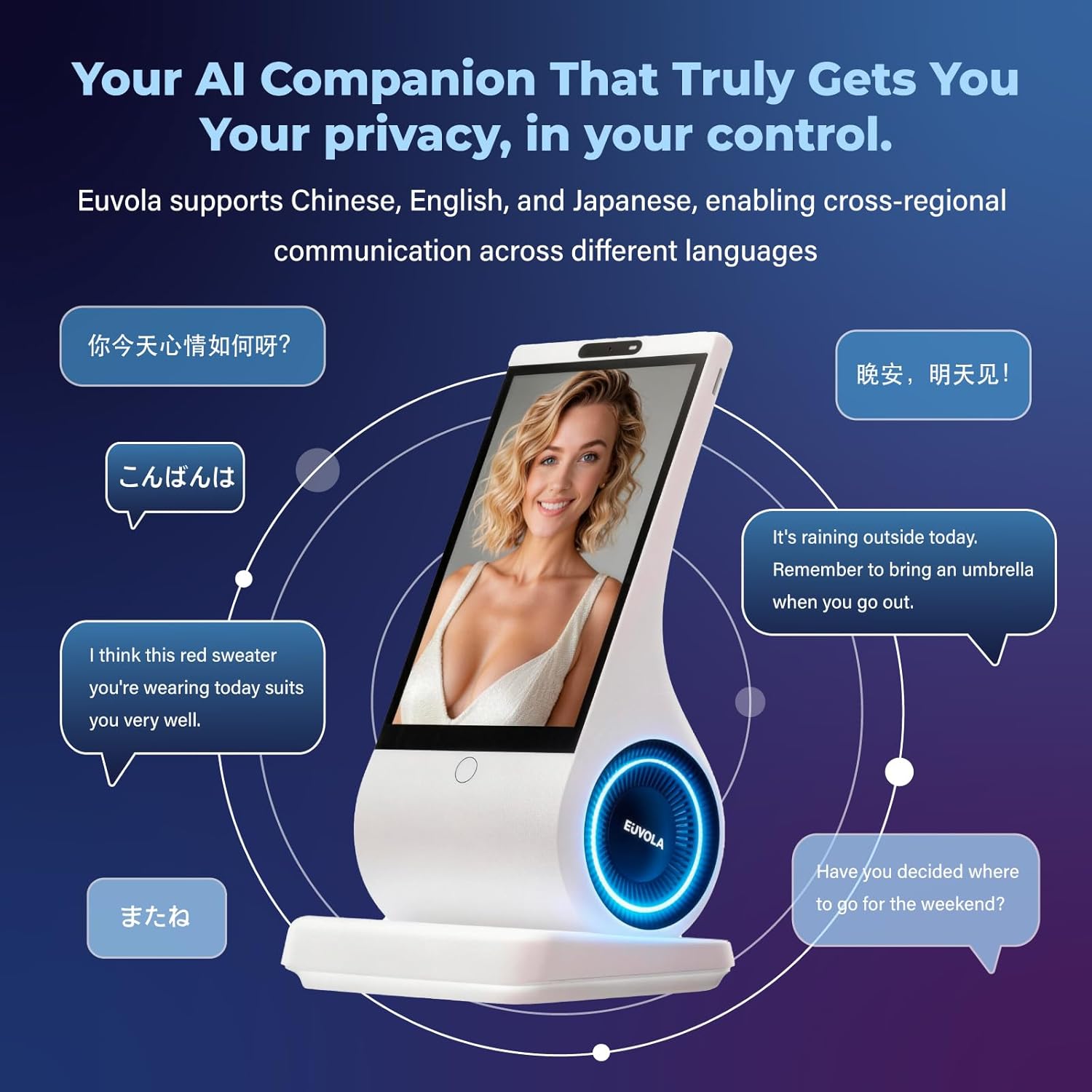 umissfun Emotional AI Companion Device,AI Chat Companion, AI Desktop Robot Companion,Voice Understanding,Personality Design,Tech&Gadget Gift,Geek,Desktop Setup,True Empathy AI-Grows with You (White)