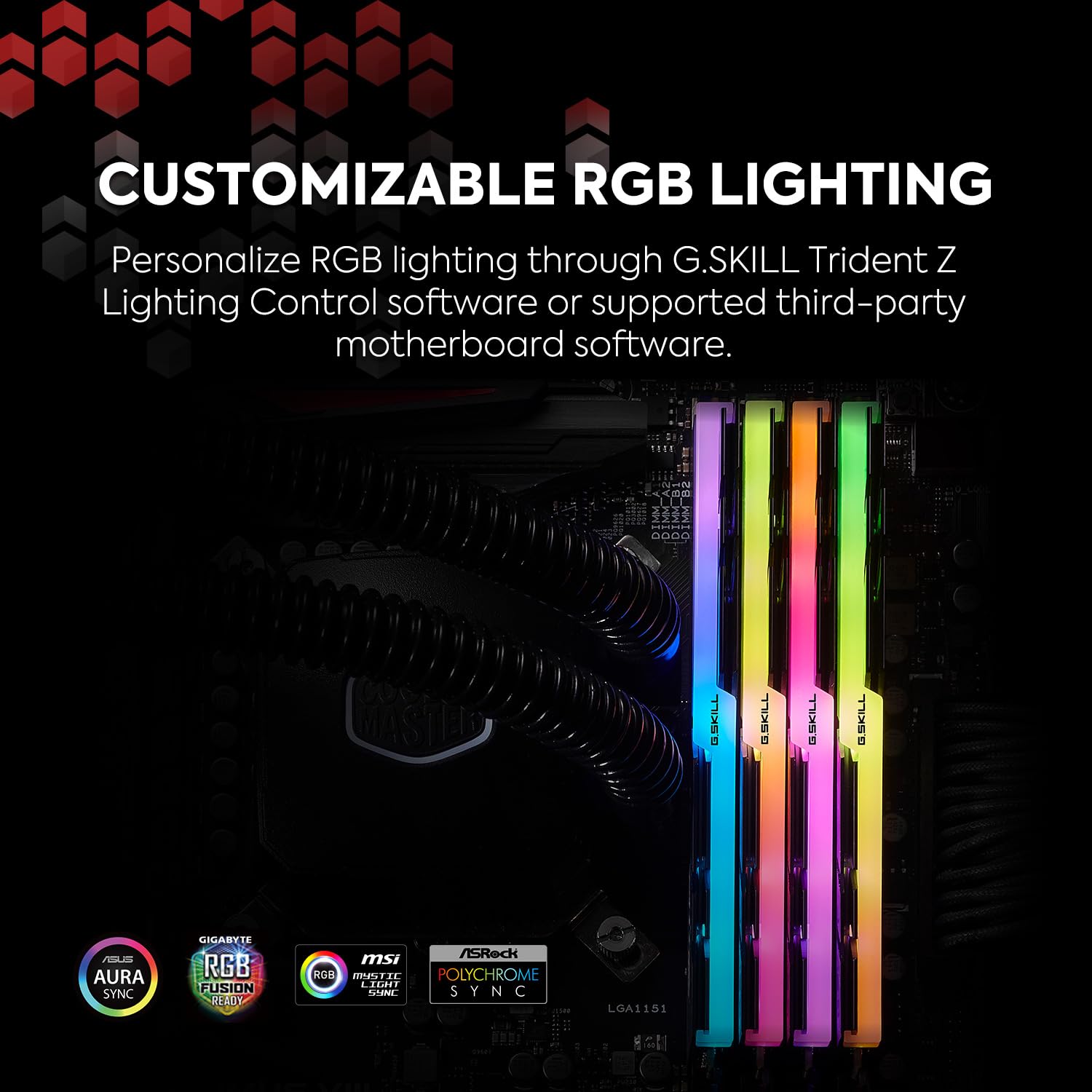 G.Skill Trident Z RGB 32GB(2x16GB) DDR4-3600MHz CL18-22-22-42 1.35V Desktop Memory RAM - F4-3600C18D-32GTZR, Black