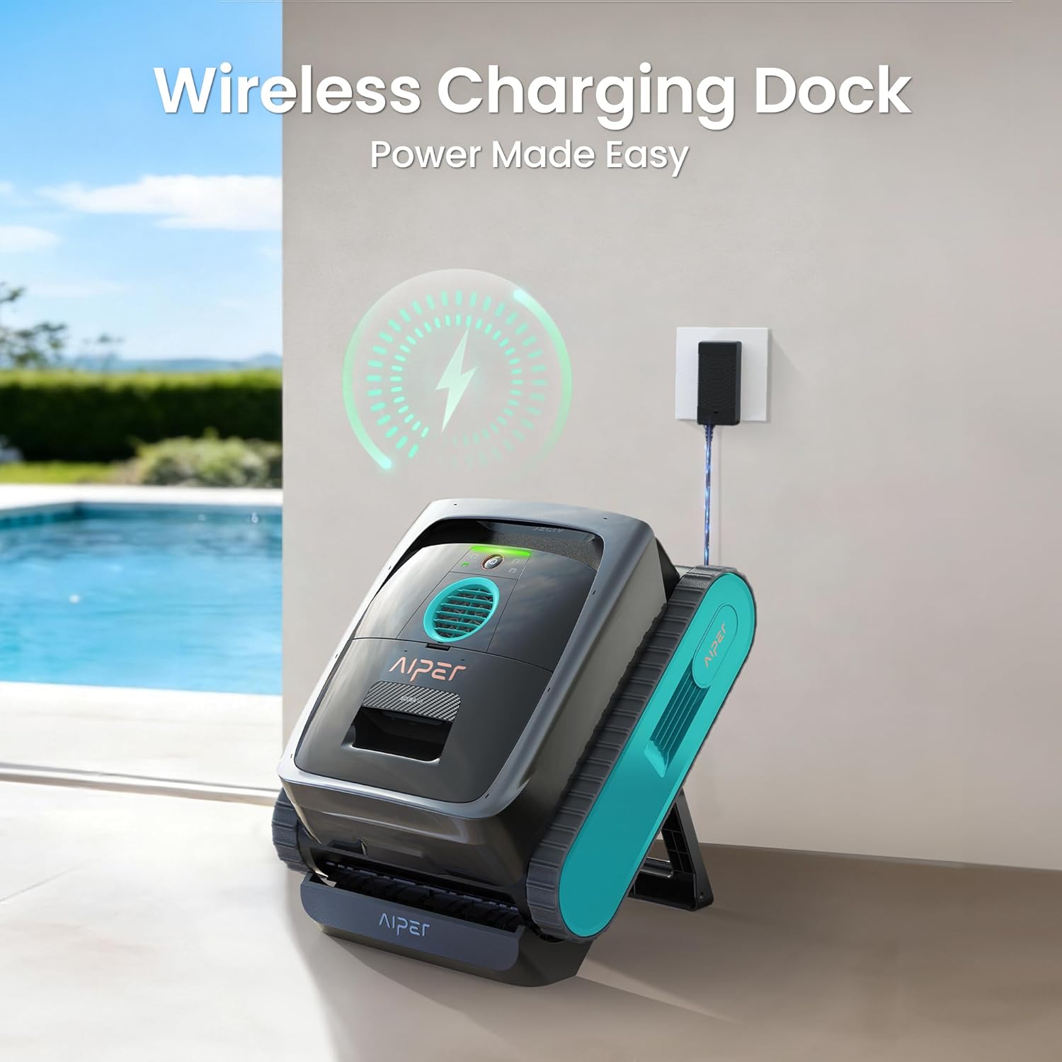 AIPER Scuba V3 AI Vision Cordless Robotic Pool Cleaner, 10x Faster Pool Cleaning with AI Patrol, 24/7 Auto Cleaning, Smart Waterline Parking & Multi-Layer Filtration, Blue