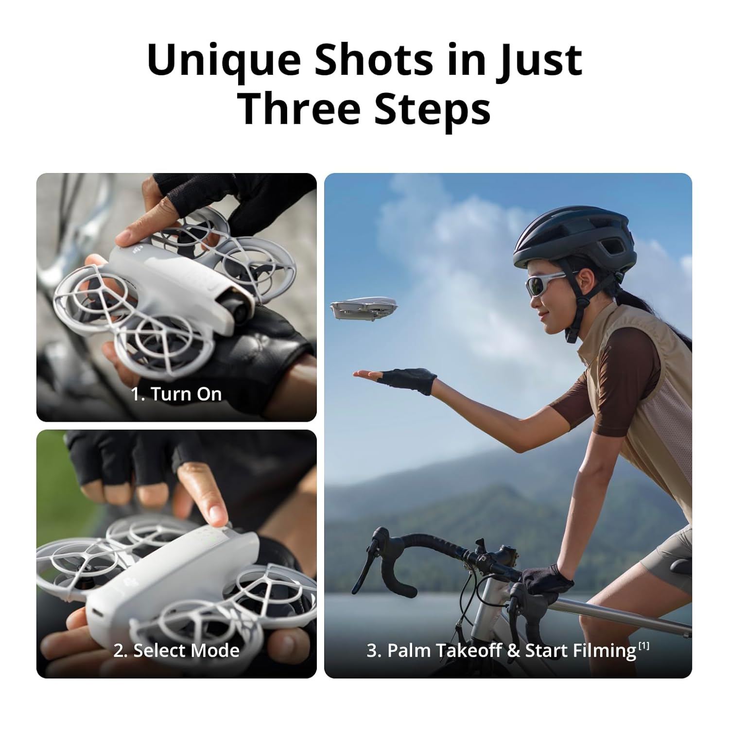 DJI Neo Fly More Combo, Mini Drone with 4K UHD Camera for Adults, 135g Self Flying Drone that Follows You, Palm Takeoff, Subject Tracking, QuickShots, Stabilized Video, with RC-N3 and 3 Batteries