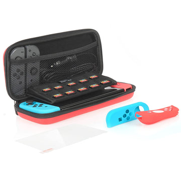 AmazonBasics Starter Kit for Nintendo Switch - Case Only - (Red)