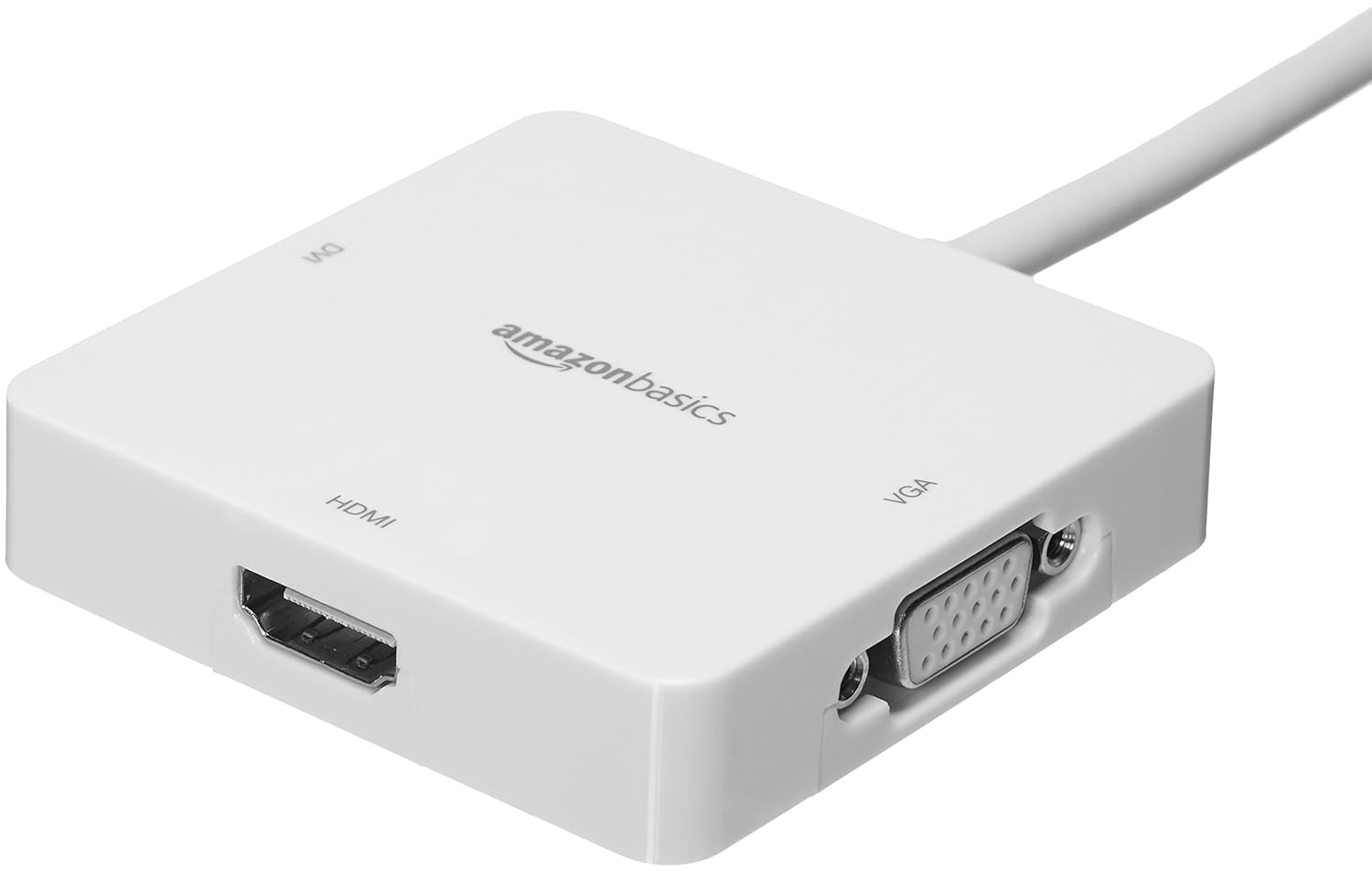 AmazonBasics Mini DisplayPort to HDMI/DVI/VGA Adapter, White