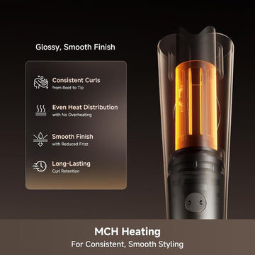 Dreame Air-Auto Automatic Hair Curler, Cool-Set Airflow Curling Wand | 1.25 Inch, 110,000 RPM Motor, 500 Million Ionic, 360°Bi-Directional Curling,MCH Heating, LED Temperature Display
