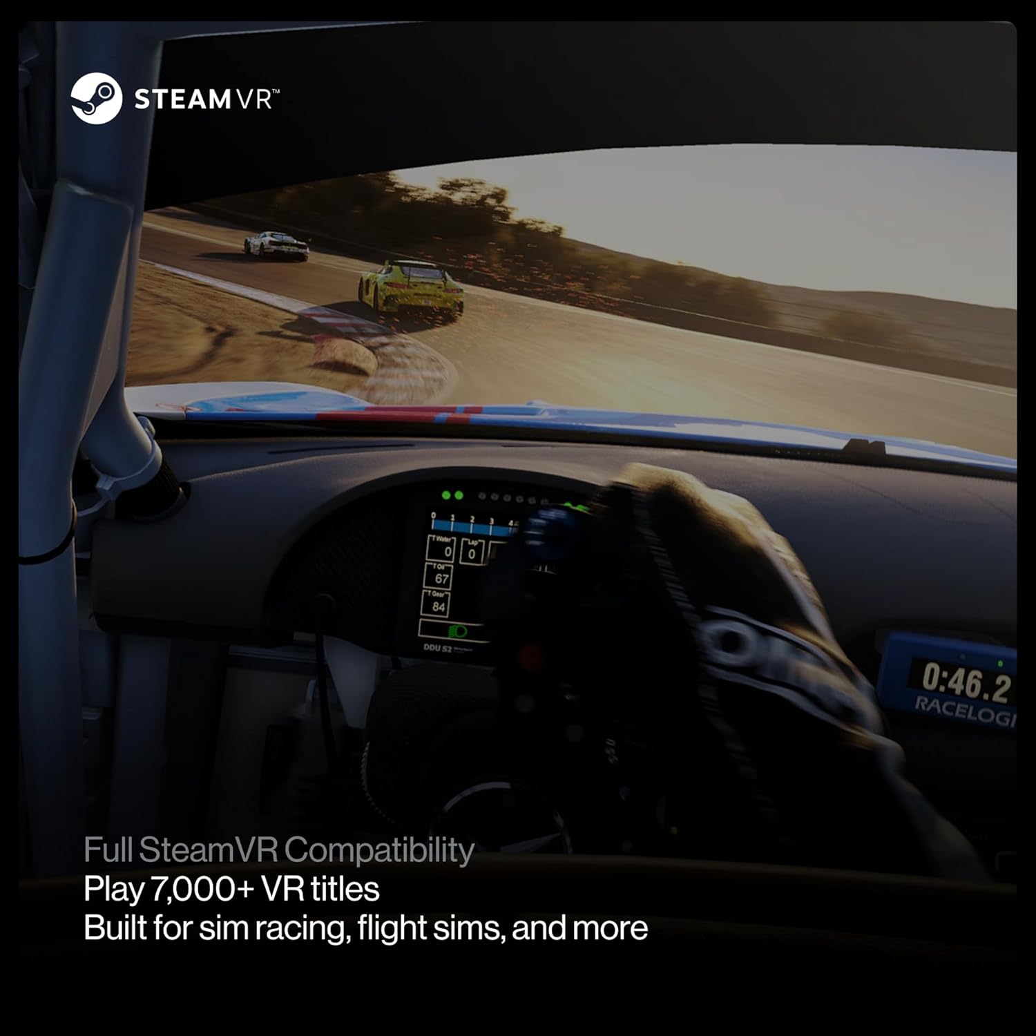 Beyond 2e: Ultra-Light PC VR Headset (108g) Micro-OLED Displays, 2560x2560 per Eye Resolution, 116 FOV, EyeTracking & DFR Play PC VR Games, Flight & Racing Simulators