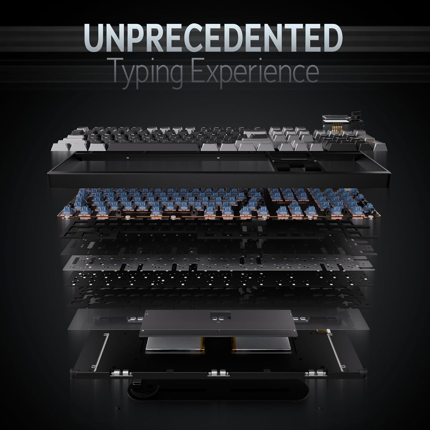 OOCTPK Wireless Mechanical Keyboard, Chilkey ND104 Gaming Keyboard 106% Hot Swappable Custom Keyboard with Knob, RGB Backlit, Bluetooth 5.4/2.4GHz/USB-C, Full-Aluminum, PC/Mac Support (43.8×14×3.5cm)