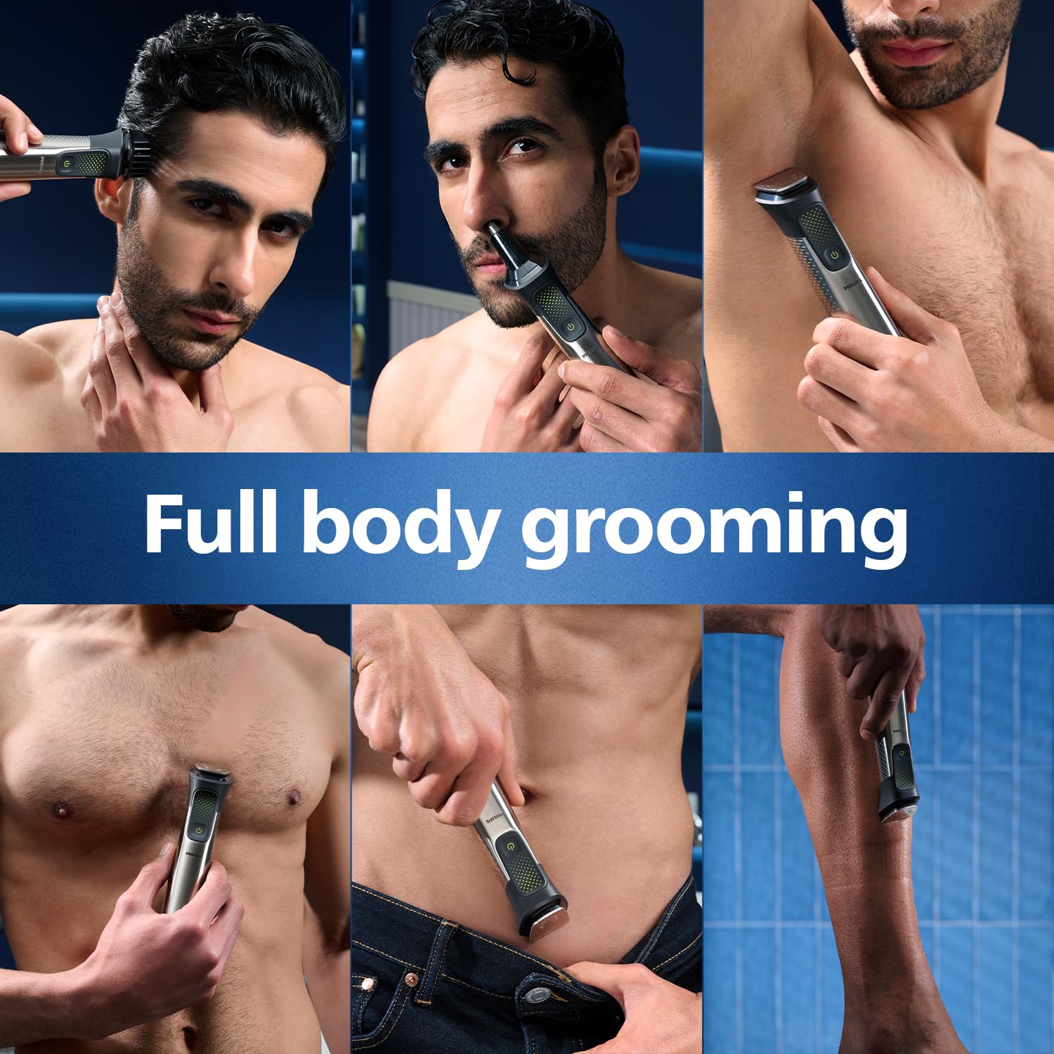 Philips India's No.1 Men's Trimmer | Pro Beardsense Technology | 15-In-1 Pro Kit - Face, Body & Private Parts | 3 Year Warranty | 120Min Runtime | 5 Min Quick Charge MG9551/65,Black