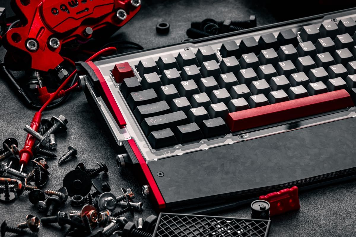 Black Diamond 75% RT Computer Electronic Wireless Mechanical Keyboards, 1ms Latency, Leaf Spring Mount, Custom Fixed Wall Magnetic Switch, Color