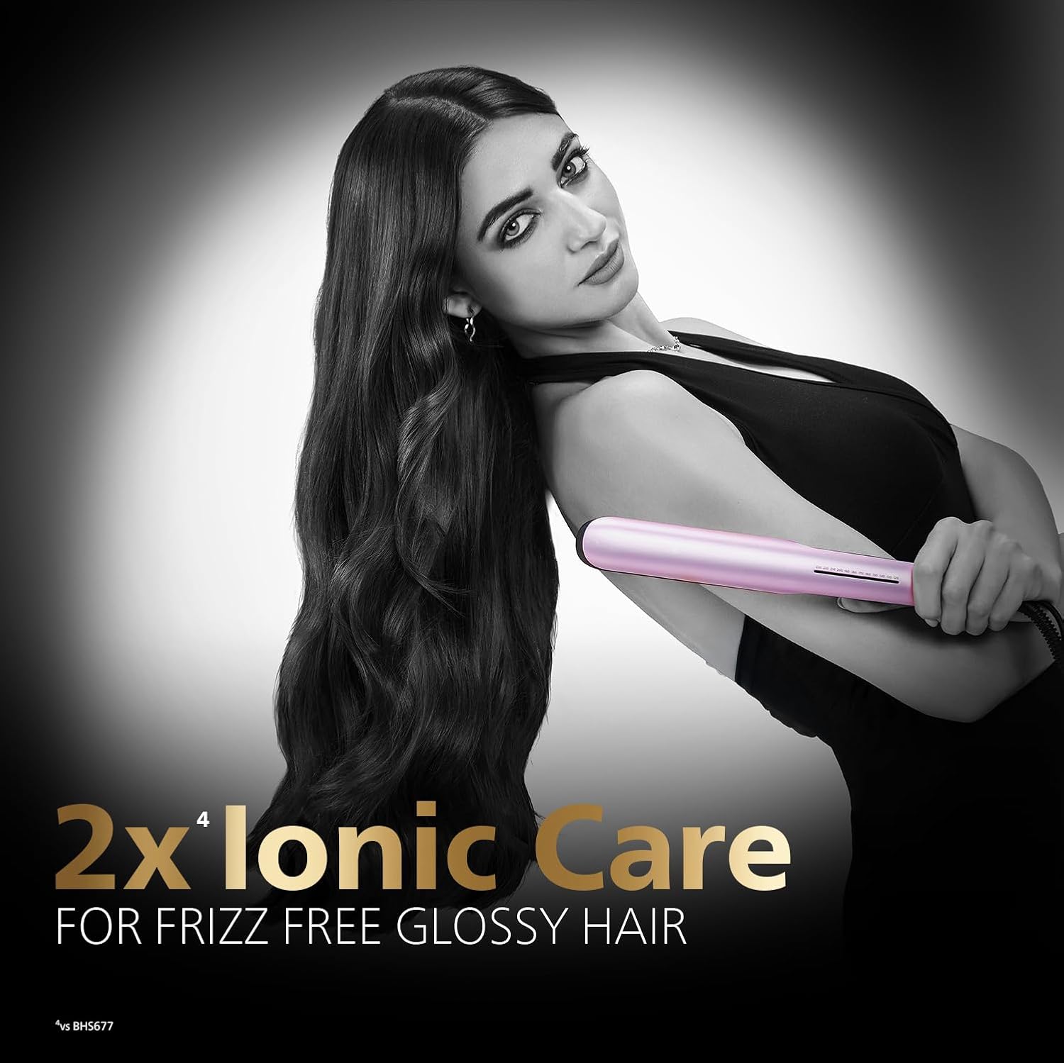 Philips India's No.1 Hair Styling Brand - One Stroke Hair Straightener | 50% Faster Straightening | 3 days salon-like hair | 12 Temperature Settings (120–230°C) Designed for Indian Hair | BHS530