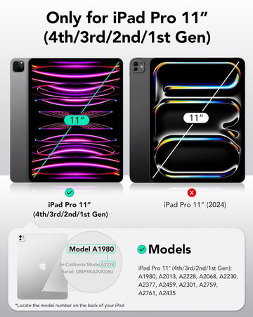 ESR for iPad Pro 11 inch Case, iPad Pro Cover with Pencil Holder, Detachable Magnetic Cover, Vertical Stand, Rebound 360 Series, Hybrid Case, Sky Blue