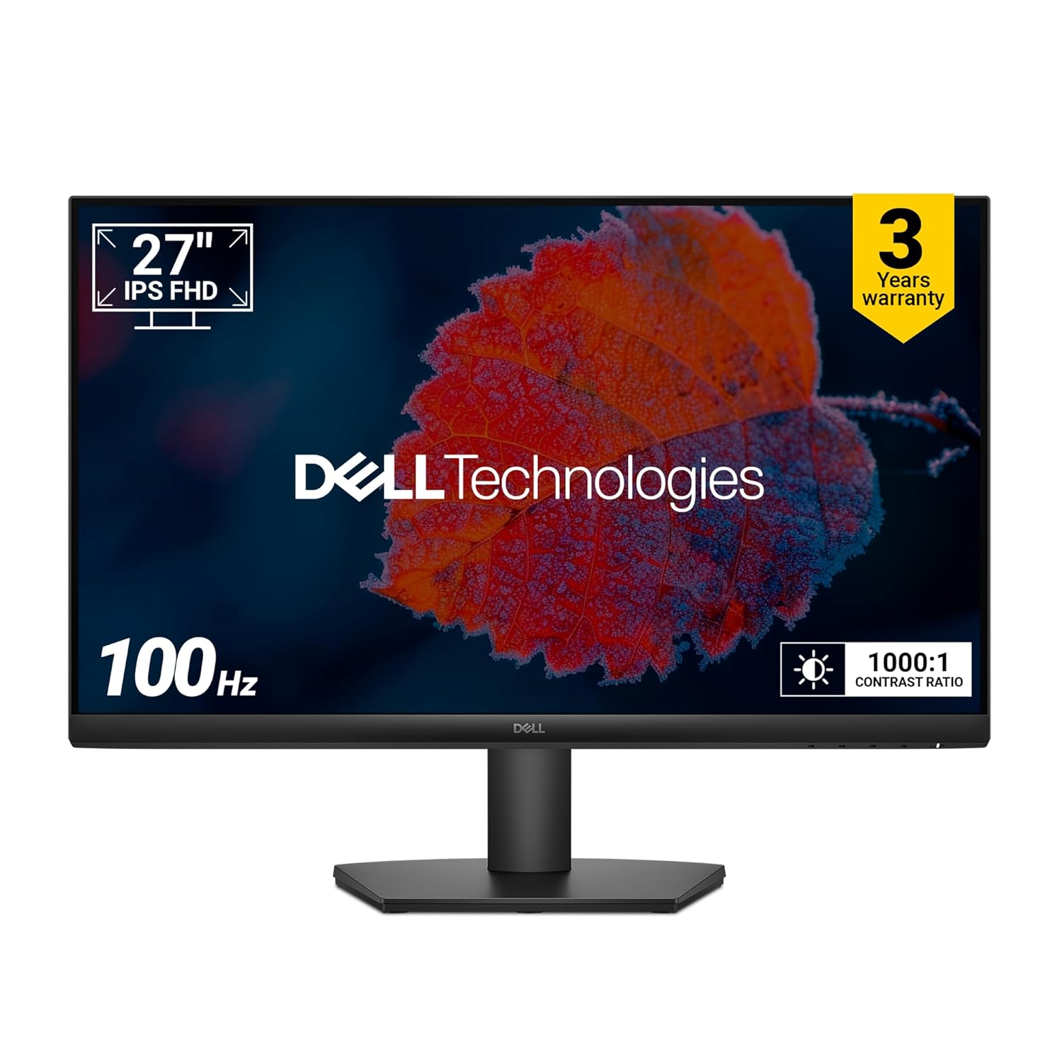 Dell SE2725HM 27"/68.58 cm FHD Monitor, Ultra-Thin Bezels, 100Hz IPS Panel, 5 ms Response, Contrast 1000:1, Tilt Adjust, HDMI, VGA, Warranty 3 Years, Comfortview Plus, TÜV Rheinland 3-Star Eye Comfort