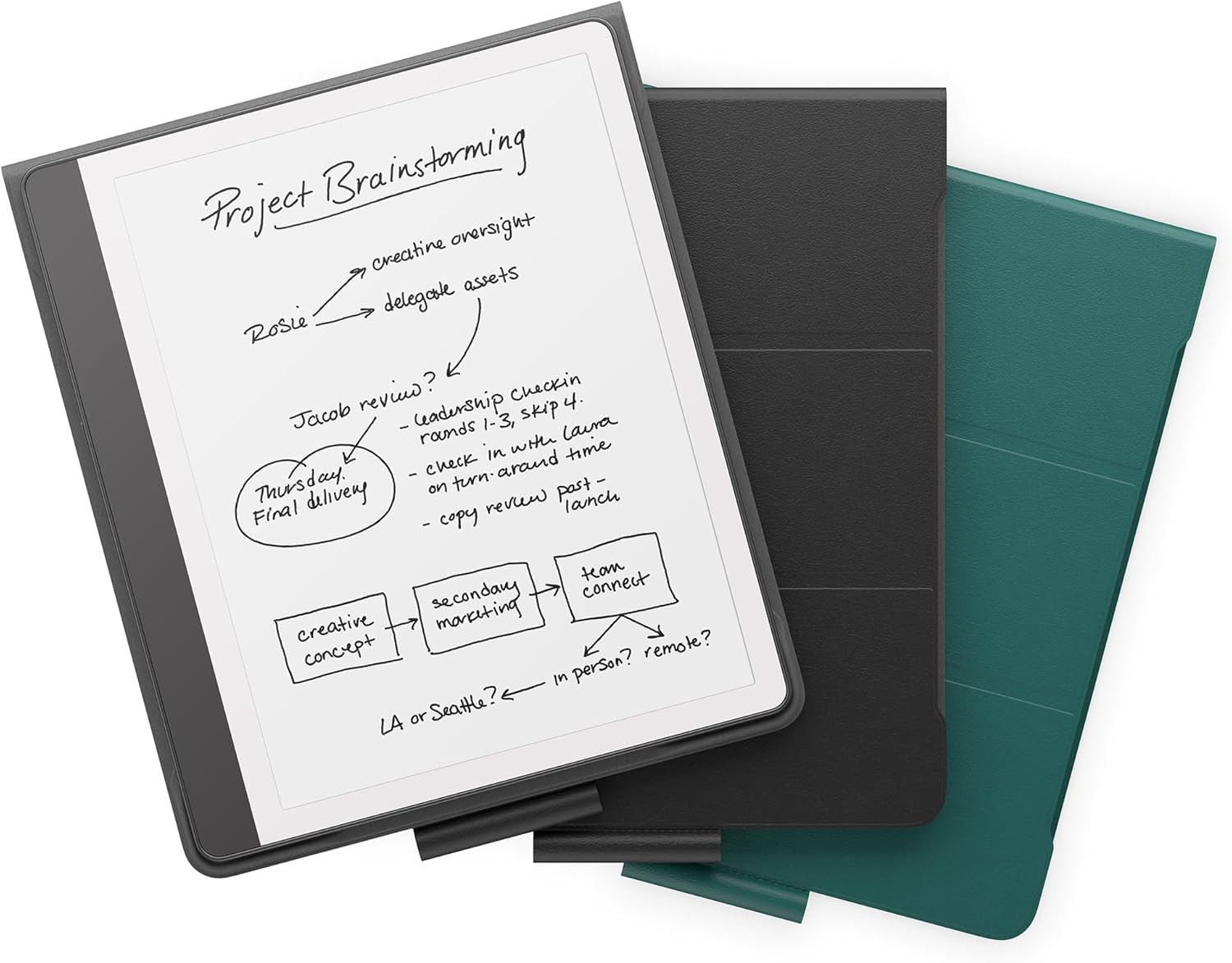 Amazon Kindle Scribe Leather Folio Cover with Magnetic Attach, Sleek Protective Case
