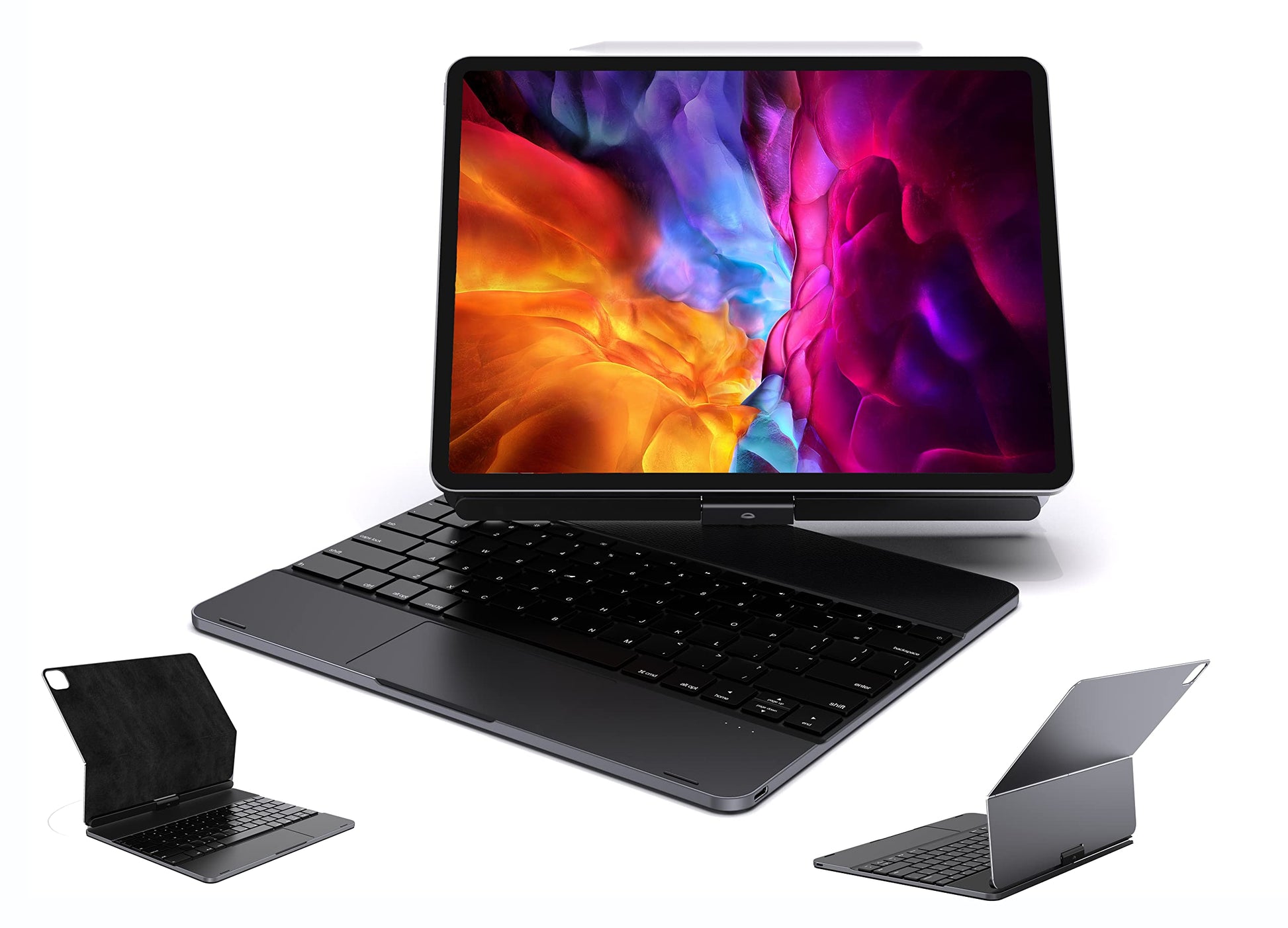 doqo iPad Pro Smart Keyboard Case with Trackpad with Backlit Keyboard,Advanced 5.1 Bluetooth, Protective case with Apple Pencil Holder (11/10.9 Inch(27.9/27.6cm), Detachable)