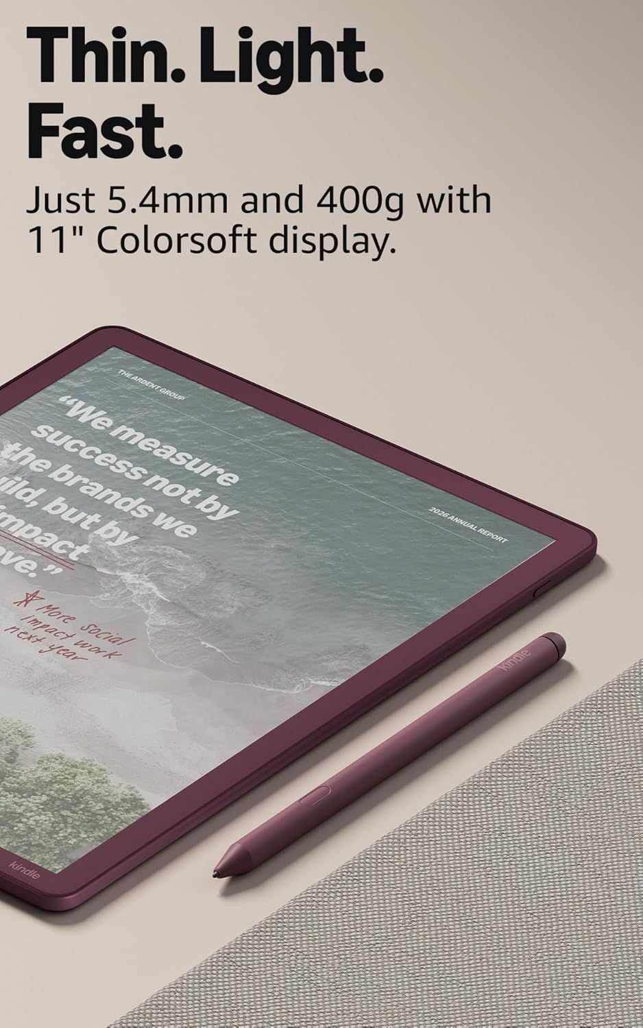 Amazon Kindle Scribe Colorsoft 32GB (newest model) — 11” paper-like color display with front light — One notebook to replace them all — Write in notebooks, docs, and books. Pen included - Graphite