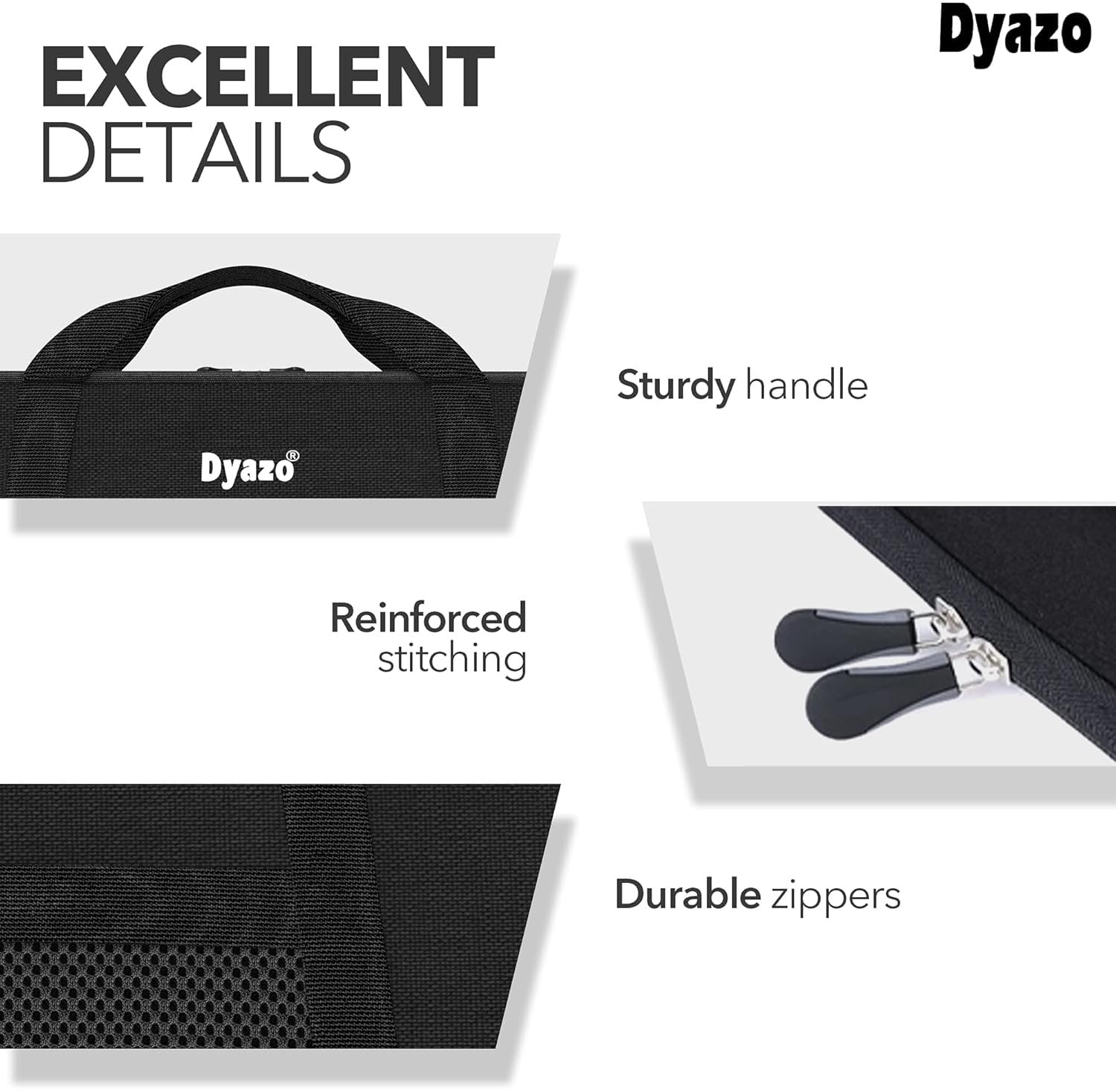 Dyazo 11 Inch- 11.6 Inch(29.4cm) Memory Foam Laptop Sleeve/Case Cover Briefcase/Carrying Bag/Pouch/Bag Skin Cover Compatible with Mac Book Air 11, I Pad Surface Pro 6 5 4 3, Black (DZ781)