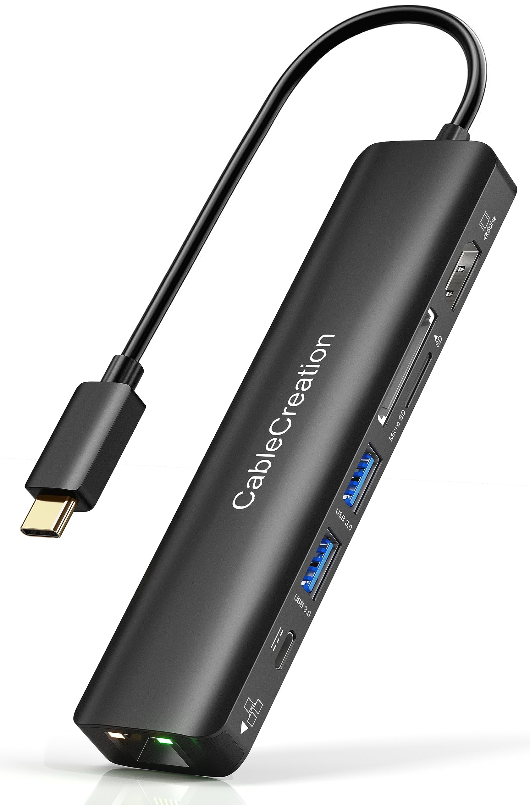 CableCreation USB C Hub Multiport Adapter, 5-in-1 USB C Adapter Aluminum Shell with 4K USB C to HDMI, Ethernet Port, 3 USB 3.0 Ports for MacBook Pro/Air 2020/2019, iPad Pro 2020, iPhone 15 Pro Max